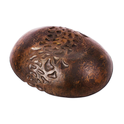Copper centerpiece, 'River Stones' - Stone Pattern Handcrafted Copper Centerpiece from Mexico