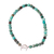 Reconstituted turquoise beaded stretch bracelet, 'Crescent of Beauty' - Crescent Moon Reconstituted Turquoise Beaded Bracelet