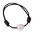 Cultured pearl pendant bracelet, 'Simple Glow' - Cultured Pearl and Leather Pendant Bracelet from Mexico (image 2a) thumbail