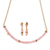 Gold plated opal jewelry set, 'Pink Light' - Gold Plated Opal and Crystal Jewelry Set from Mexico