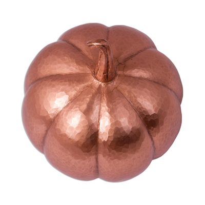 Acento decorativo de cobre (4,5 pulgadas) - Acento decorativo de calabaza de cobre texturizado (4,5 pulgadas)