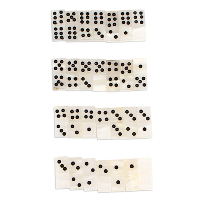 Onyx domino set, 'Earth's Game' - Natural Onyx Domino Set from Mexico