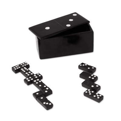 Domino-Set aus Marmor - Domino-Set aus schwarzem Marmor aus Mexiko