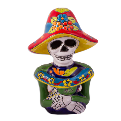Hand-Painted Ceramic Catrina Sculpture from Mexico