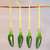 Ceramic ornaments, 'Serrano Peppers in Green' (set of 4) - Green Ceramic Serrano Pepper Ornaments (Set of 4)