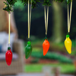 Ceramic ornaments, 'Colorful Jalapeños' (set of 4) - Assorted Ceramic Jalapeño Pepper Ornaments (Set of 4)