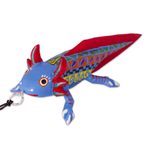 Wood alebrije ornaments, 'Colorful Axolotl' (set of 5) - Hand-Painted Wood Alebrije Axolotl Ornaments (Set of 5)