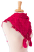Cotton scarf, 'Passionate Afternoon' - Cerise and Claret Cotton Wrap Scarf Crafted in Mexico (image 2b) thumbail