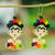Glass beaded dangle earrings, 'Frida Beads' - Frida Kahlo Glass Beaded Dangle Earrings from Mexico thumbail