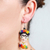 Glass beaded dangle earrings, 'Frida Beads' - Frida Kahlo Glass Beaded Dangle Earrings from Mexico (image 2c) thumbail