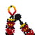 Glass beaded pendant bracelet, 'Flaming Flower' - Fiery Floral Glass Beaded Pendant Bracelet from Mexico (image 2c) thumbail