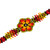 Glass beaded pendant bracelet, 'Verdant Fire' - Petite Glass Beaded Floral Pendant Bracelet from Mexico (image 2b) thumbail