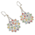 Glass beaded dangle earrings, 'Ethereal Flowers' - Clear and Colorful Floral Glass Beaded Dangle Earrings (image 2c) thumbail