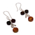 Amber dangle earrings, 'Round Ancient' - Circular Amber Dangle Earrings from Mexico (image 2b) thumbail