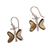 Amber dangle earrings, 'Ancient Butterfly' - Natural Amber Butterfly Dangle Earrings from Mexico (image 2c) thumbail