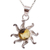 Amber pendant necklace, 'Ancient Sun' - Sun-Themed Amber Pendant Necklace from Mexico (image 2c) thumbail