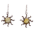 Amber dangle earrings, 'Ancient Suns' - Sun-Themed Amber Dangle Earrings from Mexico thumbail