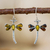 Amber dangle earrings, 'Age-Old Dragonflies' - Amber Dragonfly Dangle Earrings from Mexico (image 2) thumbail