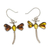 Amber dangle earrings, 'Age-Old Dragonflies' - Amber Dragonfly Dangle Earrings from Mexico thumbail