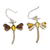 Amber dangle earrings, 'Age-Old Dragonflies' - Amber Dragonfly Dangle Earrings from Mexico (image 2b) thumbail