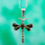 Amber pendant necklace, 'Age-Old Dragonflies' - Amber Dragonfly Pendant Necklace from Mexico (image 2b) thumbail