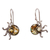 Amber dangle earrings, 'Eclipse Bucklers' - Sun Eclipse Amber Dangle Earrings from Mexico