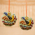 Ceramic ornaments, 'Colorful Birdsong' (pair) - Colorful Ceramic Bird Ornaments from Mexico (Pair)