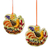 Ceramic ornaments, 'Colorful Birdsong' (pair) - Colorful Ceramic Bird Ornaments from Mexico (Pair)