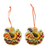 Ceramic ornaments, 'Colorful Birdsong' (pair) - Colorful Ceramic Bird Ornaments from Mexico (Pair)