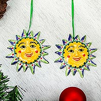 Featured review for Ceramic ornaments, Vibrant Suns (pair)