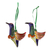 Ceramic ornaments, 'Elegant Hummingbirds' (pair) - Artisan Crafted Ceramic Hummingbird Ornaments (Pair) (image 2b) thumbail