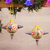 Ceramic ornaments, 'Delightful Piñatas' (pair) - Ceramic Piñata Ornaments with Striped Points (Pair) thumbail