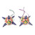 Ceramic ornaments, 'Delightful Piñatas' (pair) - Ceramic Piñata Ornaments with Striped Points (Pair)
