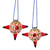 Ceramic ornaments, 'Fiery Piñatas' (pair) - Colorful Ceramic Piñata Ornaments from Mexico (Pair)