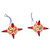 Ceramic ornaments, 'Fiery Piñatas' (pair) - Colorful Ceramic Piñata Ornaments from Mexico (Pair)