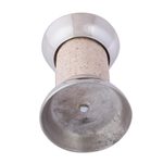 Pewter and reclaimed stone candle holder, 'Gleaming Brightness' - Pewter and Reclaimed Stone Candle Holder from Mexico