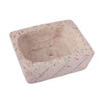 Reclaimed stone flower pot, 'Striped Rectangle' - Rectangular Reclaimed Stone Flower Pot from Mexico