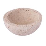 Reclaimed stone flower pot, 'Round Planter' - Round Reclaimed Stone Flower Pot from Mexico