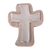 Pewter and reclaimed stone wall cross, 'Lithe Cross' - Simple Pewter and Reclaimed Stone Wall Cross from Mexico
