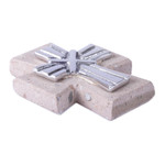 Pewter and reclaimed stone wall cross, 'Strapped Cross' - Pewter and Reclaimed Stone Wall Cross from Mexico