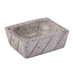Reclaimed stone flower pot, 'Striped Gardener' - Striped Rectangular Reclaimed Stone Flower Pot from Mexico