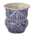 Ceramic flower pot, 'Blue Wind' - Blue and White Ceramic Owl Flower Pot from Mexico (image 2b) thumbail