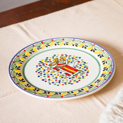Plato de servir de cerámica - Plato para servir de cerámica con tema de piñata mexico
