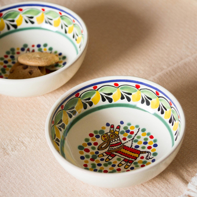 Ceramic bowls, Festive PiÃ±ata (pair)