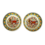 Ceramic bowls, 'Festive Piñata' (pair) - Piñata-Themed Ceramic Bowls from Mexico (Pair)