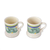 Ceramic mugs, 'Verdant Majolica' (pair) - Majolica Ceramic Mugs in Green from Mexico (Pair)