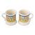 Ceramic mugs, 'Majolica Zigzag' (pair) - Zigzag Motif Pair of Majolica Ceramic Mugs from Mexico