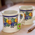 Ceramic mugs, 'Majolica Dream' (pair) - Colorful Ceramic Mugs from Mexico (Pair)