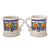 Ceramic mugs, 'Majolica Dream' (pair) - Colorful Ceramic Mugs from Mexico (Pair)