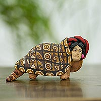 Ceramic sculpture, 'Nahual Armadillo' - Ceramic Armadillo Nahual Sculpture from Mexico